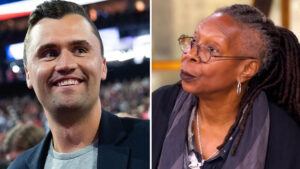 Whoopi Goldberg and Charlie Kirk