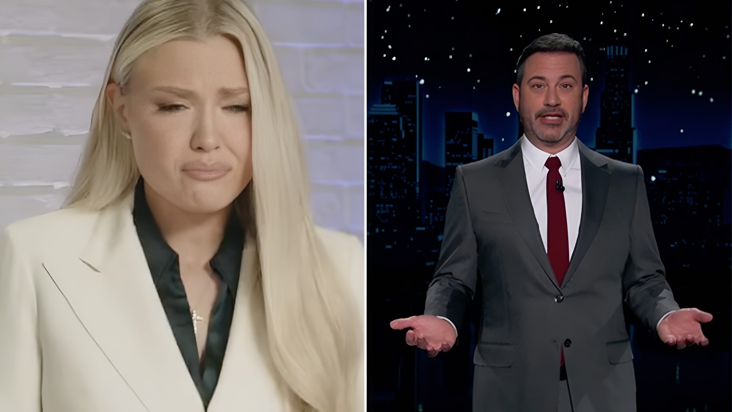 Erika Kirk and Jimmy Kimmel