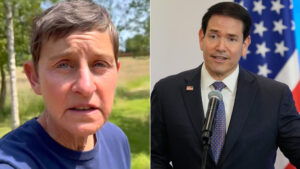 Ellen DeGeneres and Marco Rubio