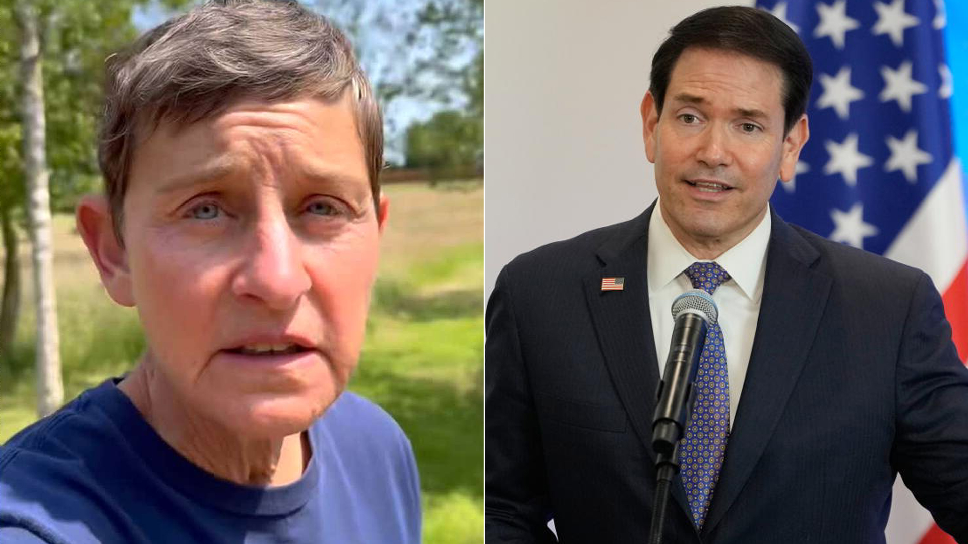 Ellen DeGeneres and Marco Rubio